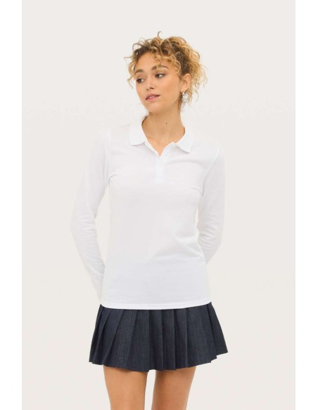 SOL-02083-Womens Long-Sleeve Piqué Polo Shirt Perfect 2